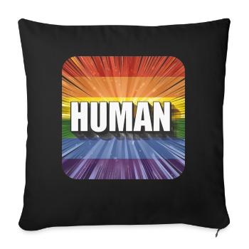 Humain LGBTQ - Coussin et housse de 45 x 45 cm - noir - Devant