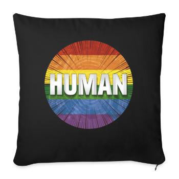 Humain LGBTQ - Coussin et housse de 45 x 45 cm - noir - Devant