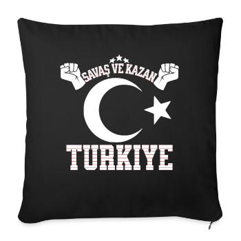 Türkiye Turquie Jersey Fan EM World Cup Sports Jersey - Coussin et housse de 45 x 45 cm - noir - Devant
