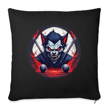 Effrayant Halloween Party Costume Werewolf Field - Coussin et housse de 45 x 45 cm - noir - Devant