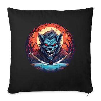 Effrayant Halloween Party Costume Werewolf Field - Coussin et housse de 45 x 45 cm - noir - Devant