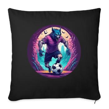 Effrayant Halloween Party Costume Werewolf Football - Coussin et housse de 45 x 45 cm - noir - Devant