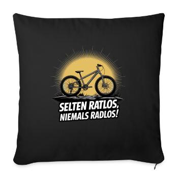 Niemals radlos. Bike Fahrrad Radsport Rad - Sofakissen mit Füllung 45 x 45 cm - Schwarz - Vorne