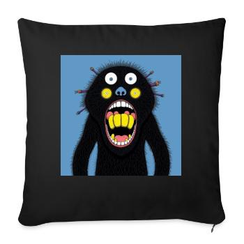 funny Monster Face - Sofakissen mit Füllung 45 x 45 cm - Schwarz - Vorne