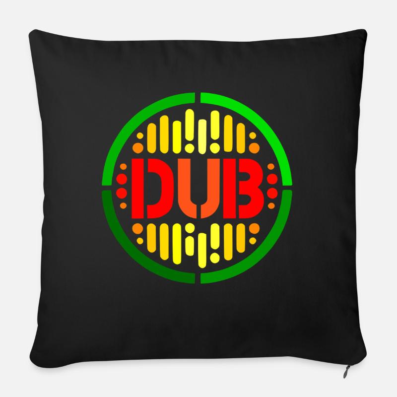 dub logo vert jaune rouge - Coussin et housse de 45 x 45 cm - noir