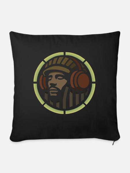 Rastamans Kopf - Sofakissen mit Füllung 45 x 45 cm - Schwarz