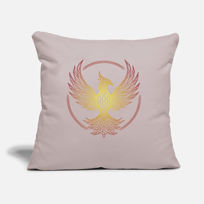 Polygonal Fire Phoenix Sofa pillow with filling 45cm x 45cm