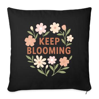 Continuez à fleurir - Coussin et housse de 45 x 45 cm - noir - Devant