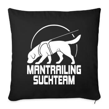 Labrador Mantrailing Équipe de recherche Chiens Dog Wilsley - Coussin et housse de 45 x 45 cm - noir - Devant