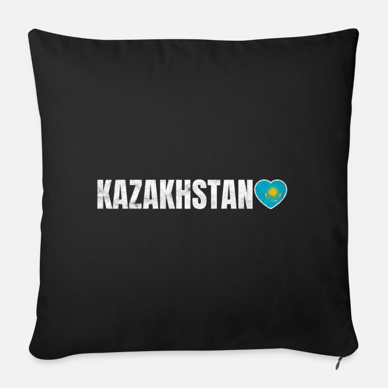 Kasachstan - Sofakissen mit Füllung 45 x 45 cm - Schwarz