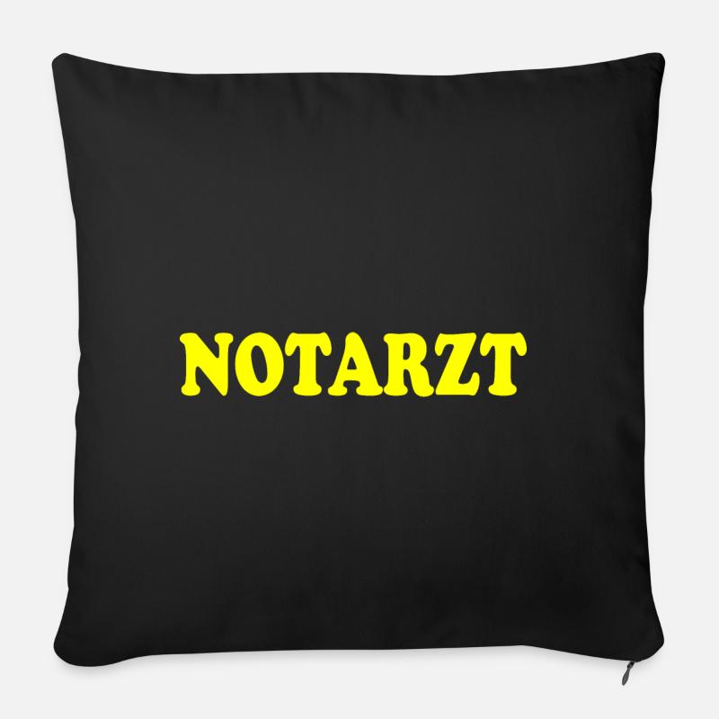 Notarzt - Sofakissen mit Füllung 45 x 45 cm - Schwarz