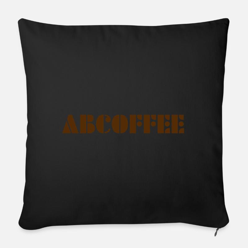 Coffee alphabet - Sofakissen mit Füllung 45 x 45 cm - Schwarz