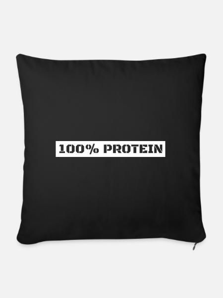 100% Protein - Sofakissen mit Füllung 45 x 45 cm - Schwarz