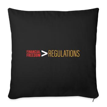 Financial freedom>regulations - Sofa pillow with filling 45cm x 45cm - black - Front