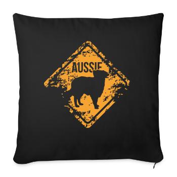 AUSSIE - AUSTRALIAN SHEPHERD Wilsign's dogs dog - Sofa pillow with filling 45cm x 45cm - black - Front