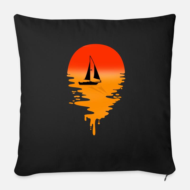 Segelboot - Sofakissen mit Füllung 45 x 45 cm - Schwarz