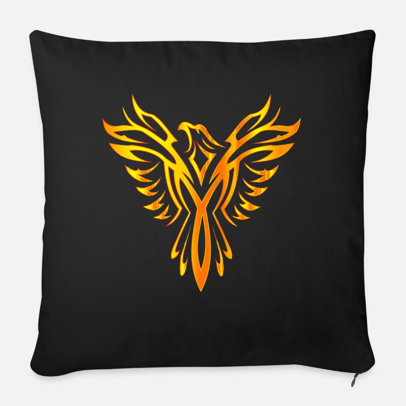 Vogel Phönix Flügel Feuer - Sofakissen mit Füllung 45 x 45 cm - Schwarz