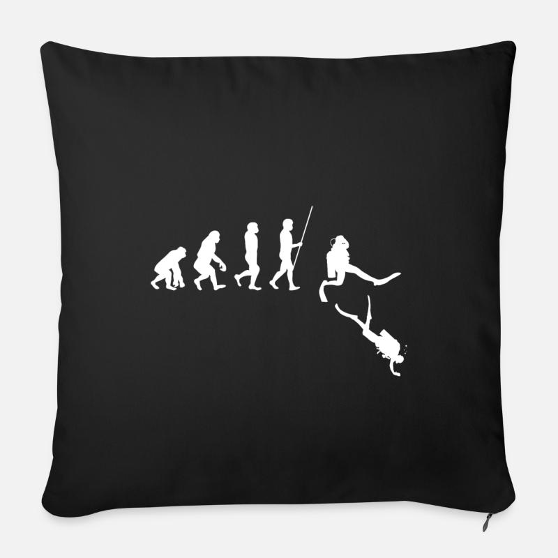 Tauchen Evolution Taucher Unterwasser Geschenk - Sofakissen mit Füllung 45 x 45 cm - Schwarz
