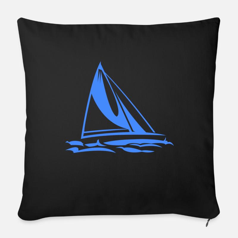 Segelboot - Sofakissen mit Füllung 45 x 45 cm - Schwarz