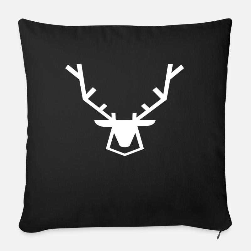 Hirsch - Sofakissen mit Füllung 45 x 45 cm - Schwarz