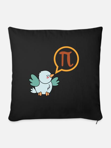 Lustiges Pi T - Shirt Geschenk für Nerds Mathe - Sofakissen mit Füllung 45 x 45 cm - Schwarz