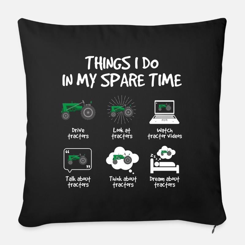 Things I do in my spare time old - Sofa pillow with filling 45cm x 45cm - black