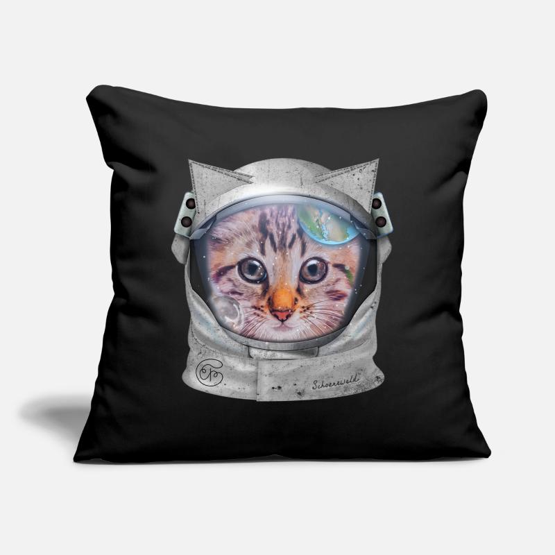 Chat dans l’espace Coussin et housse de 45 x 45 cm