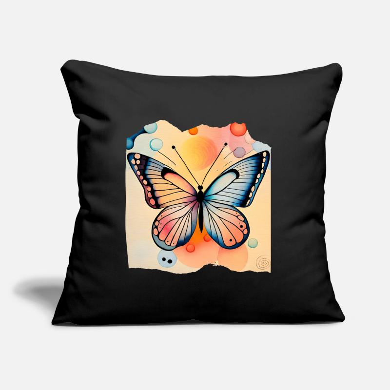 Butterflies pattern Coussin et housse de 45 x 45 cm
