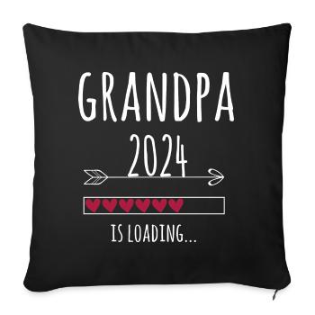 Expectant Grandpa 2024 Pregnant Baby Gift - Sofa pillow with filling 45cm x 45cm - black - Front