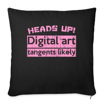 Heads Digital art tangents likely - Sofakissen mit Füllung 45 x 45 cm - Schwarz - Vorne