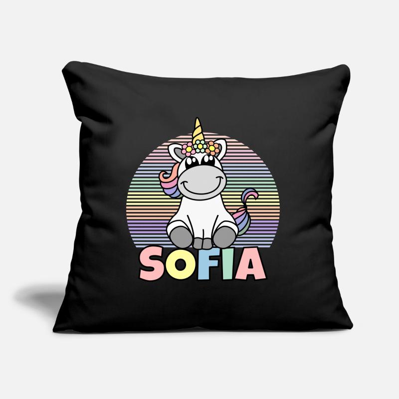 Nom de la licorne de Sofia Coussin et housse de 45 x 45 cm