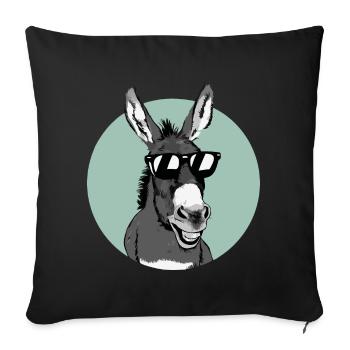 Donkey Donkey Mule Muli - Sofa pillow with filling 45cm x 45cm - black - Front
