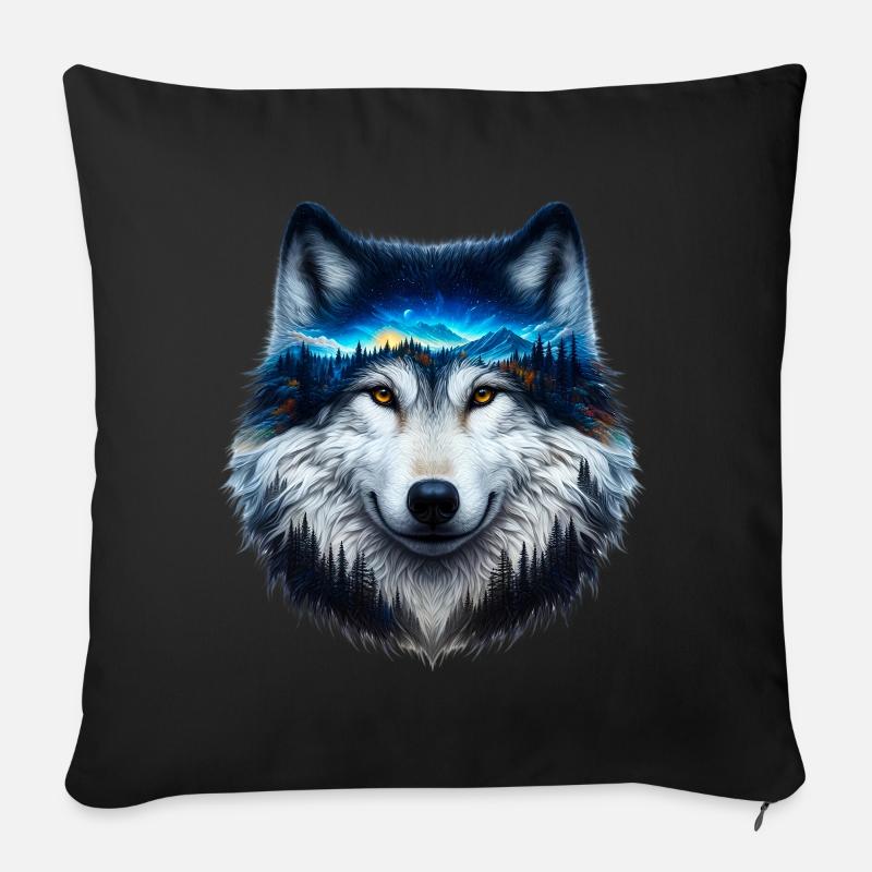 Wolf - Sofakissen mit Füllung 45 x 45 cm - Schwarz