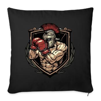 Spartan Boxer MMA Logo - Sofa pillow with filling 45cm x 45cm - black - Front