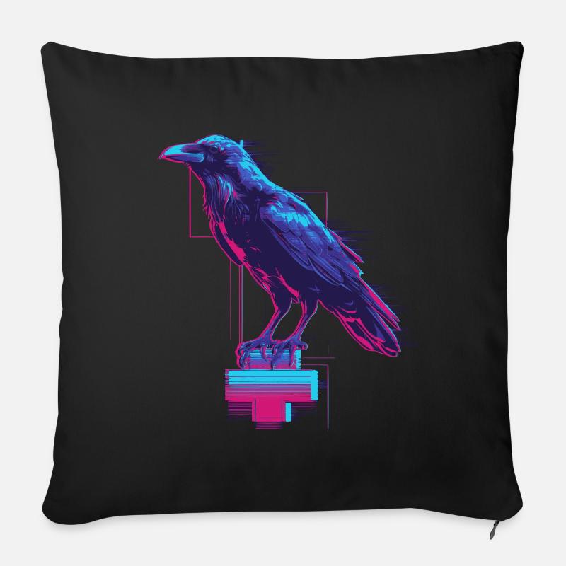 Neon Rabe - Sofakissen mit Füllung 45 x 45 cm - Schwarz