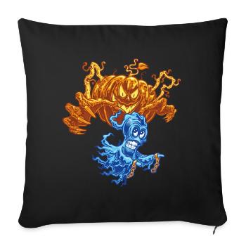 🎃Haunted Pumpkin Ghost Hunter 👻 - Sofa pillow with filling 45cm x 45cm - black - Front