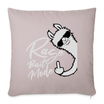 Rage Bait Llama Alpaca Sunglasses Middle Finger - Sofa pillow with filling 45cm x 45cm - light taupe - Front