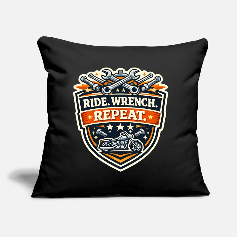 Ride Wrench Repeat Motorcycle Patch Sofa pillow with filling 45cm x 45cm