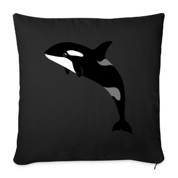 jumping Orca - Sofakissen mit Füllung 45 x 45 cm - Schwarz - Vorne