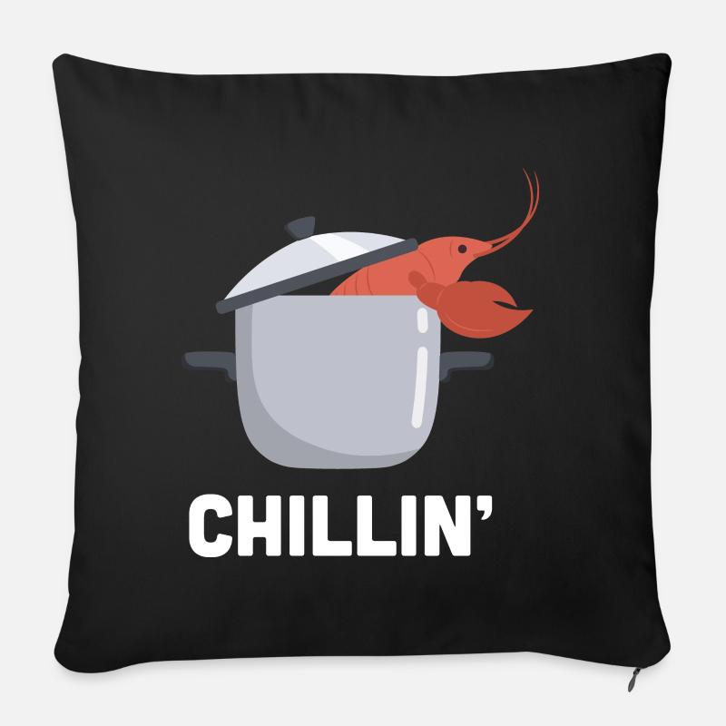 Hummer Chillin Hummer Languste Meeresfrüchte - Sofakissen mit Füllung 45 x 45 cm - Schwarz