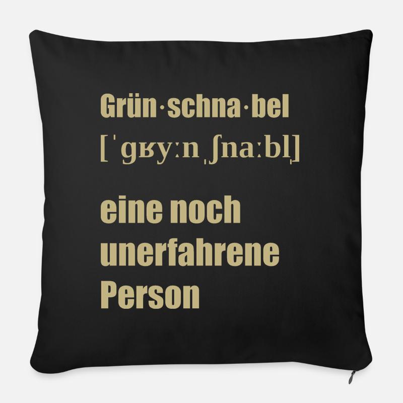 Grünschnabel - Sofakissen mit Füllung 45 x 45 cm - Schwarz