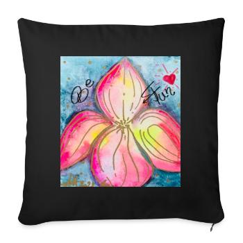 Be Fun Orchidée - Coussin et housse de 45 x 45 cm - noir - Devant