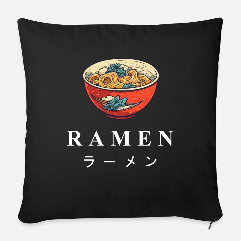 RAMEN - Sofakissen mit Füllung 45 x 45 cm - Schwarz