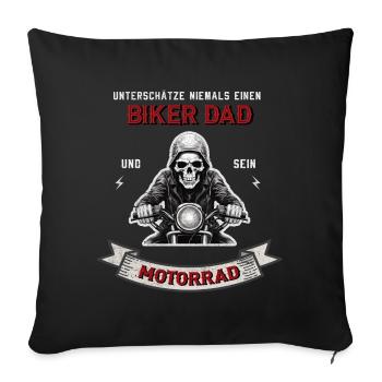 Motorcycle Father Dad - Sofa pillow with filling 45cm x 45cm - black - Front