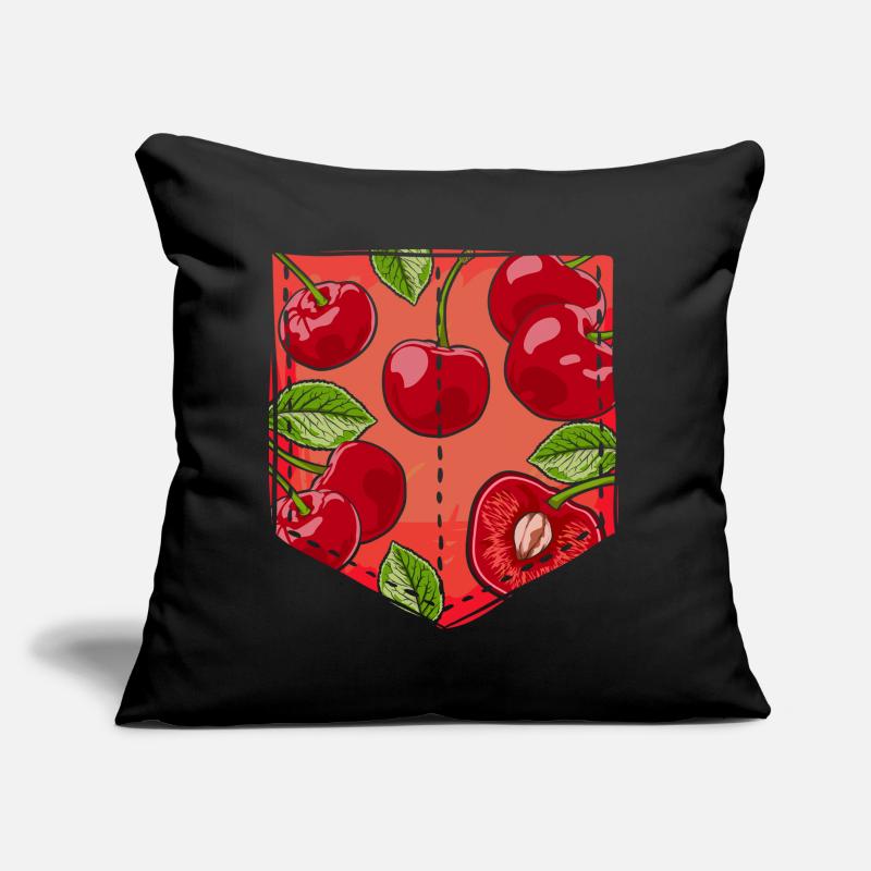 Sommer Kirschen Obst Geschenk Brusttasche Kirsche Sofakissen mit Füllung 45 x 45 cm