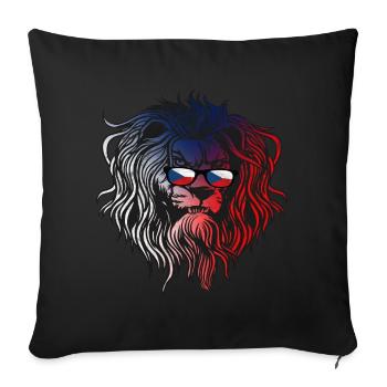 Tschechische Republik - Sofakissen mit Füllung 45 x 45 cm - Schwarz - Vorne