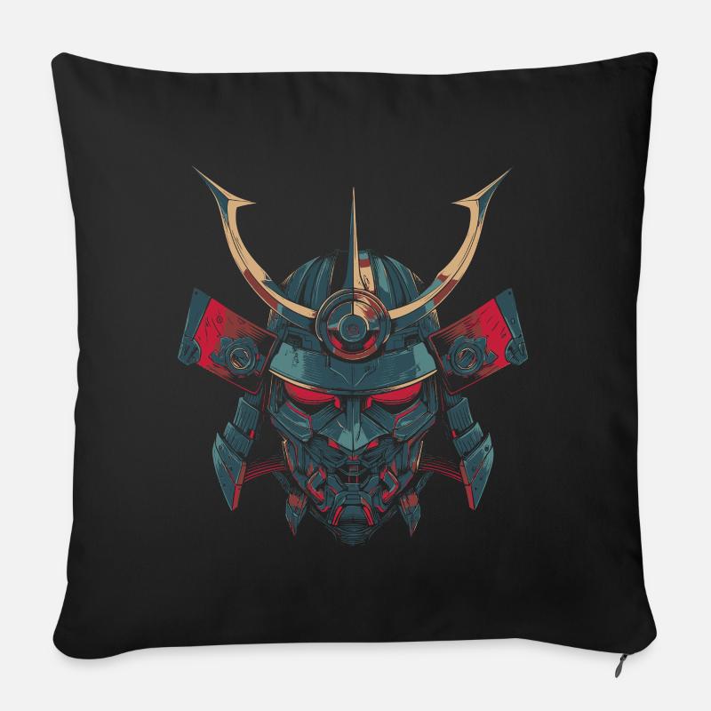 Mech-Samurai - Sofakissen mit Füllung 45 x 45 cm - Schwarz