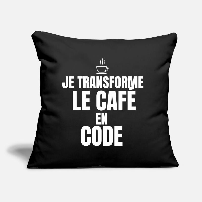 I turn coffee into code Sofa pillow with filling 45cm x 45cm