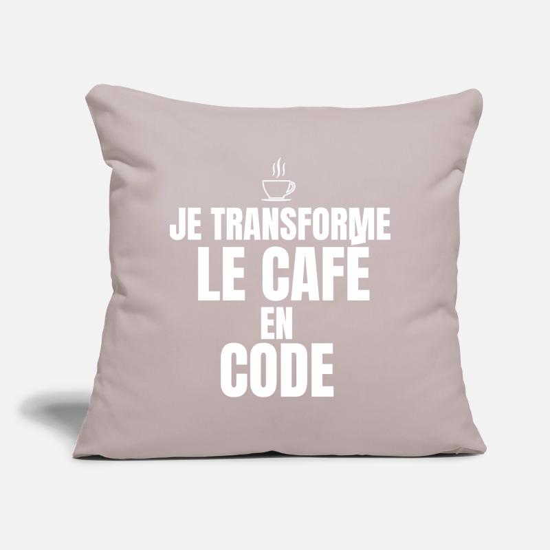 Je transforme le café en code Coussin et housse de 45 x 45 cm