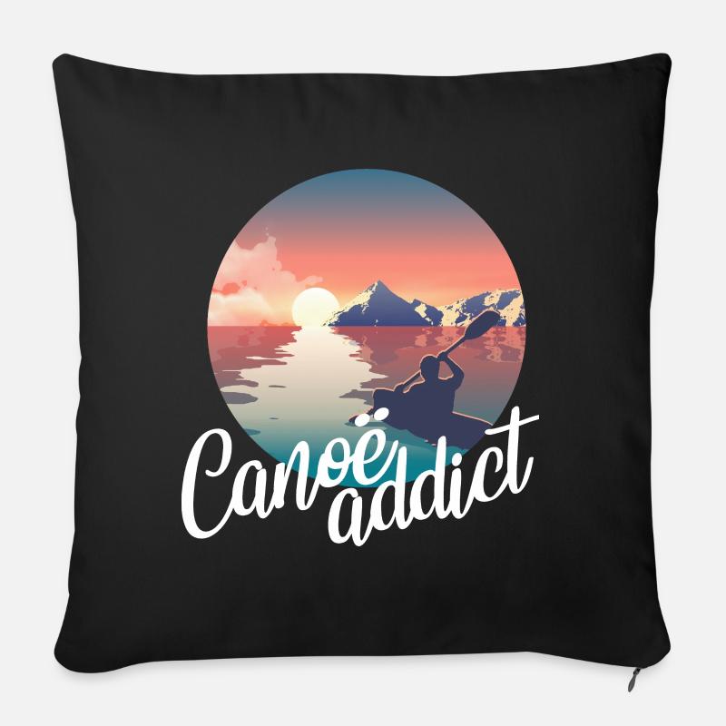 Canoë addict - Coussin et housse de 45 x 45 cm - noir